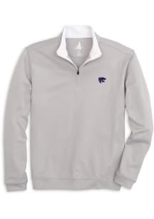 Johnnie O K-State Wildcats Mens Grey Diaz Long Sleeve 1/4 Zip Pullover