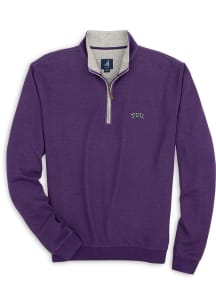Johnnie O TCU Horned Frogs Mens Purple Sully Long Sleeve 1/4 Zip Pullover