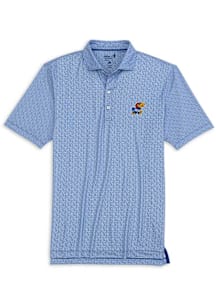 Johnnie O Kansas Jayhawks Mens Blue Hinson Short Sleeve Fashion Polo