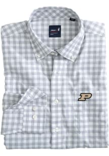 Mens Purdue Boilermakers Grey Johnnie O Archie Long Sleeve Dress Shirt