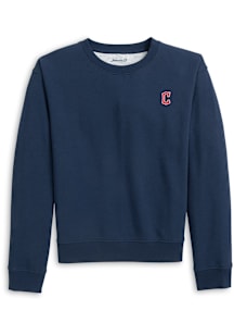Johnnie O Cleveland Guardians Womens Navy Blue Penny Crew Sweatshirt