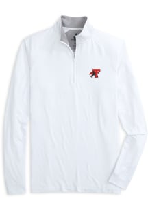 Johnnie O Texas Tech Red Raiders Mens White Freeborne Long Sleeve Qtr Zip Pullover