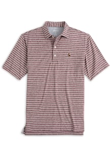 Johnnie O Arizona State Sun Devils Mens Maroon Newton Heathered Stripe Short Sleeve Fashion Polo
