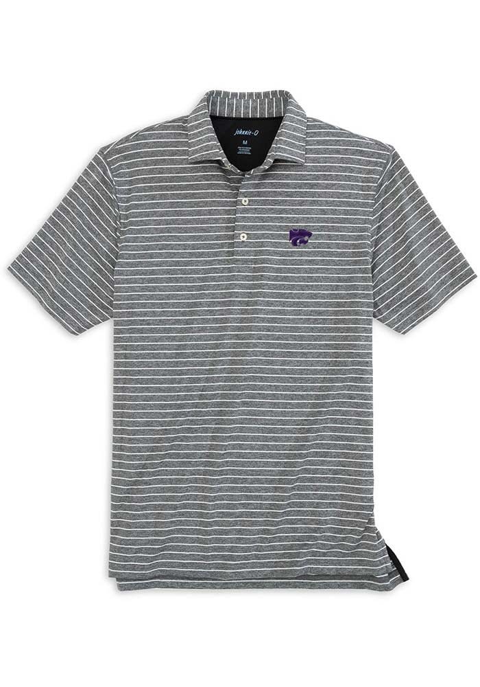vector mosaic knit polo （BECK and CALL） Johnnie O Mens BLACK-HEATHER K-State Wildcats Newton
