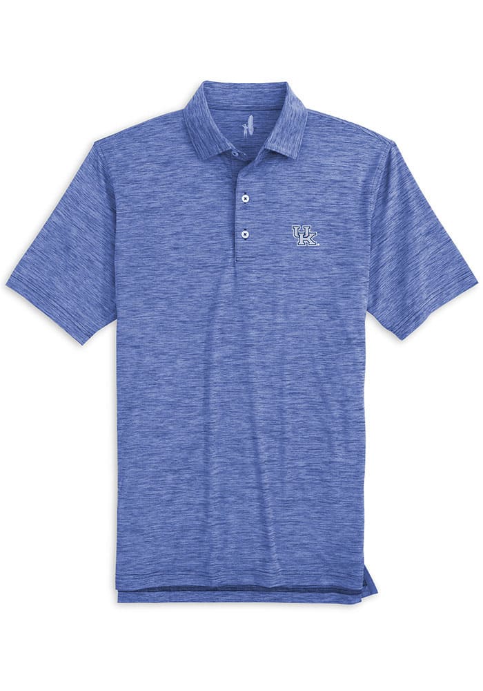 Johnnie O Kentucky Wildcats Mens Blue Huron Heathered Short Sleeve Polo