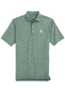 Johnnie O Michigan State Spartans Mens Green Huron Heathered Short Sleeve Polo