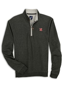 Johnnie O Nebraska Cornhuskers Mens Black Sully Long Sleeve Qtr Zip Pullover