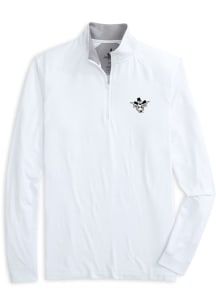 Johnnie O Texas Longhorns Mens White Freeborne Long Sleeve Qtr Zip Pullover