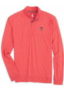 Johnnie O Texas Tech Red Raiders Mens Red Vaughn Long Sleeve Qtr Zip Pullover