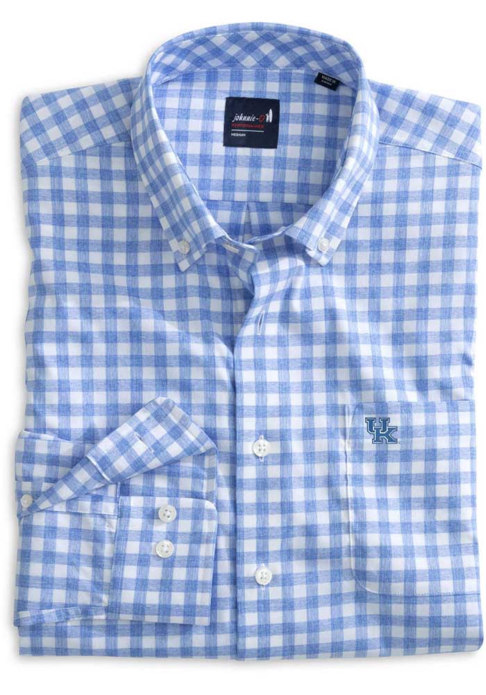 Johnnie O Kentucky Wildcats Mens Blue Archie Long Sleeve Dress Shirt