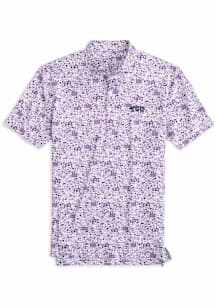 Johnnie O TCU Horned Frogs Mens Purple Tailgater 2.0 All Over Print Short Sleeve Fashion Polo