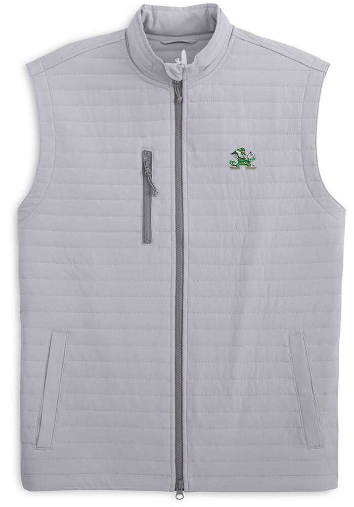 Johnnie O Notre Dame Fighting Irish Mens GREY Crosswind Vest