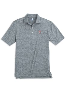Johnnie O Texas Tech Red Raiders Mens Black Huron Heathered Short Sleeve Fashion Polo