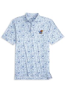 Johnnie O Kansas Jayhawks Mens Blue Hoop There It Is Short Sleeve Fashion Polo