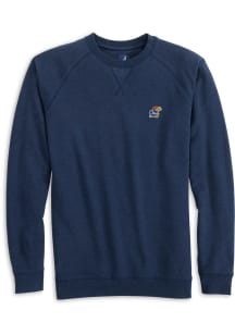 Johnnie O Kansas Jayhawks Mens Navy Blue Freeman Long Sleeve Crew Sweatshirt