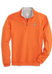 Johnnie O Illinois Fighting Illini Mens Orange Diaz Long Sleeve 1/4 Zip Pullover