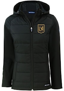 Cutter and Buck Los Angeles FC Womens Black Evoke Hood Heavy Weight Jacket
