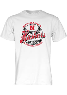 Nebraska Cornhuskers Big Ten Baseball Short Sleeve T Shirt - White