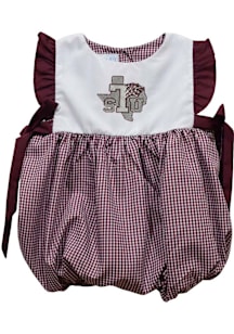 Vive La Fete Texas Southern Tigers Baby Girls Maroon Gingham Bubble Short Sleeve Dress