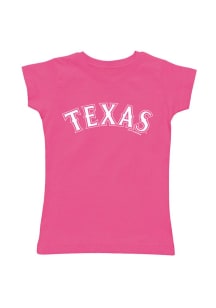 Texas Rangers Toddler Girls Pink Toddler Girls Wordmark Short Sleeve T-Shirt