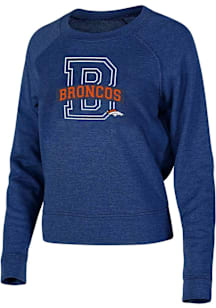 Concepts Sport Denver Broncos Womens Navy Blue Mainstream Crew Sweatshirt
