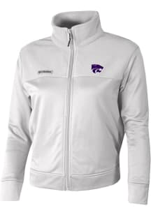 Womens K-State Wildcats White Columbia River Fleece Long Sleeve Full Zip Jacket