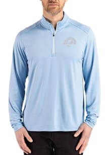 Cutter and Buck Los Angeles Rams Mens Light Blue Mono Coastline Long Sleeve Qtr Zip Pullover