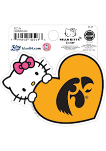 Iowa Hawkeyes Hello Kitty Heart Stickers - Yellow