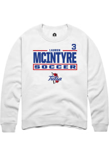 Lauren McIntyre Rally Mens White Tulsa Golden Hurricane NIL Stacked Box Player Crew
