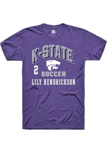 Lily Hendrickson Rally Mens Purple K-State Wildcats NIL Arch Logo Player T Shirt