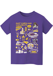 Vive La Fete East Carolina Pirates Youth Purple Impressions Short Sleeve T-Shirt