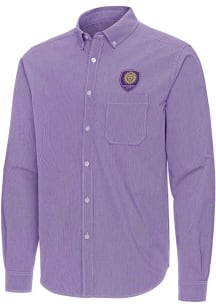 Antigua Orlando City SC Mens Purple Porter Long Sleeve Dress Shirt