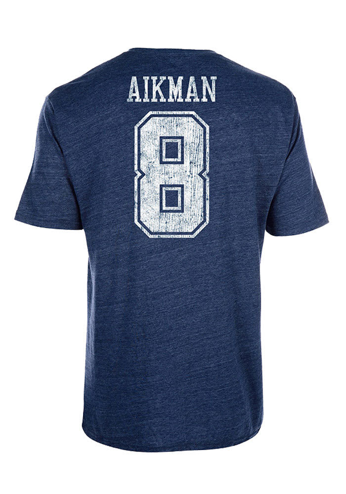 Troy Aikman Dallas Cowboys Navy Blue Landon Short Sleeve Fashion Player T Shirt