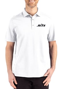Cutter and Buck New York Jets White Mono Advantage Refresh Pique Big and Tall Polo
