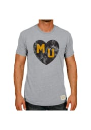 Original Retro Brand Missouri Tigers Grey Heart Short Sleeve Fashion T Shirt