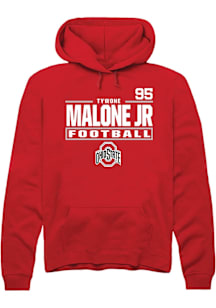 Tywone Malone jr Ohio State Buckeyes Mens Red NIL Stacked Box Player Hood