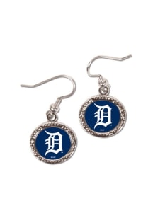 Detroit Tigers Round Team Logo Womens Earrings