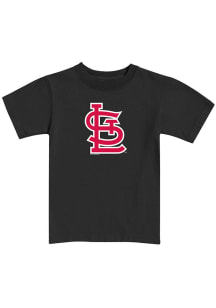 St Louis Cardinals Youth Black Youth Cap Logo Short Sleeve T-Shirt