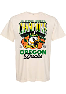 Something Inked Oregon Ducks Ivory 2026 Orange Bowl Champions Short Sleeve T Shirt