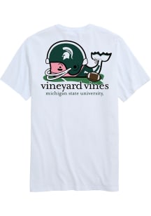 Vineyard Vines Michigan State Spartans White Whale Football Short Sleeve T Shirt