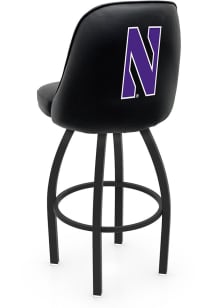 Black Northwestern Wildcats Padded Swivel Pub Stool