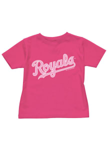 Kansas City Royals Toddler Girls Pink Toddler Girls Wordmark Short Sleeve T-Shirt