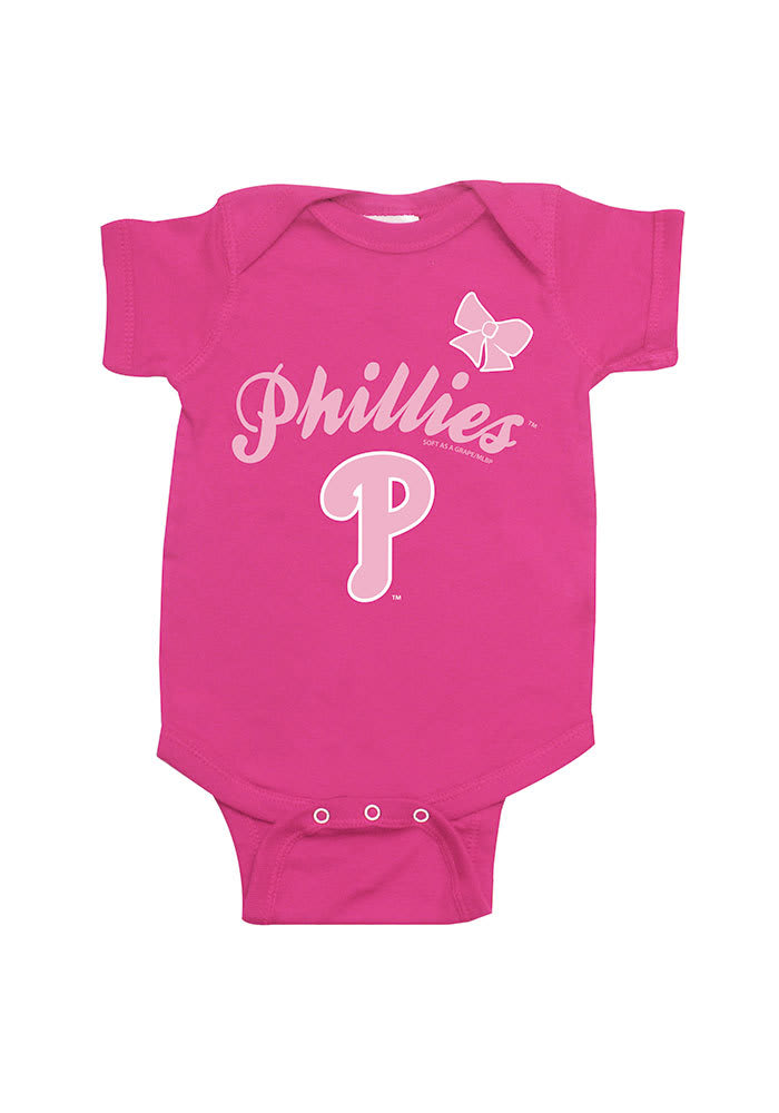 Phillies Philadelphia Phillies Blue Baby Wordmark One Piece