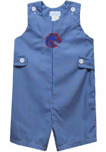 Vive La Fete Boise State Broncos Toddler Blue Gingham Overalls