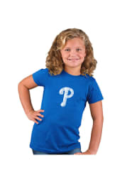 Philadelphia Phillies Girls Blue Vintage Short Sleeve Tee
