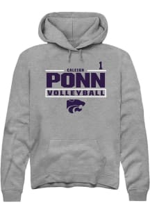 Caleigh Ponn Rally Mens Graphite K-State Wildcats NIL Stacked Box Player Hood