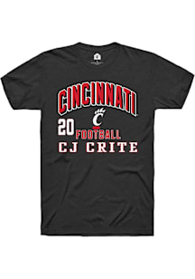 Cj Crite Cincinnati Bearcats Black NIL Arch Logo Short Sleeve Player T Shirt