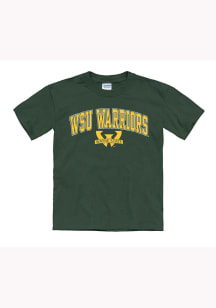 Wayne State Warriors Youth Green Arch Short Sleeve T-Shirt