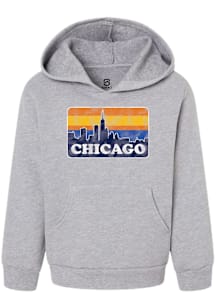 Summit Sportswear Chicago Mens Grey Skyline Long Sleeve Hoodie