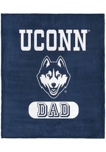 UConn Huskies Dad Silk Touch Fleece Blanket - Navy Blue